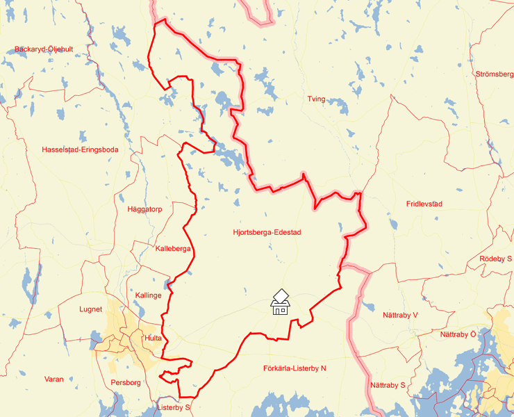 Karta över Hjortsberga-Edestad