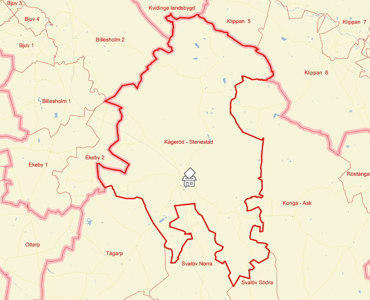 Karta över Kågeröd - Stenestad