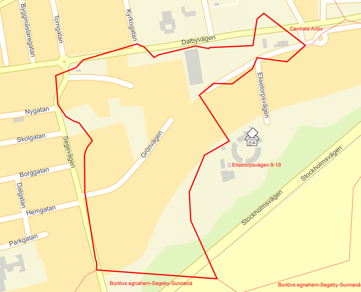Karta över Grönvägen-Elisetorpsvägen 7