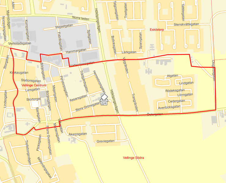 Karta över Vellinge Centrum