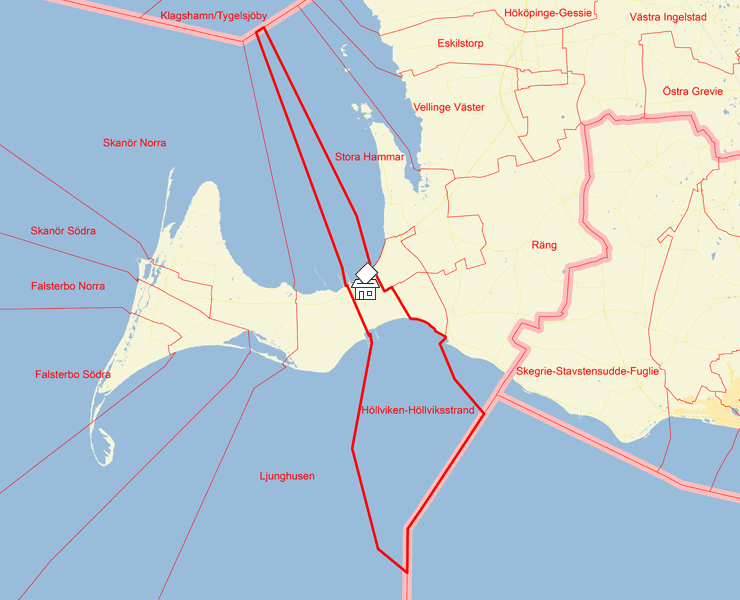 Karta över Höllviken-Höllviksstrand
