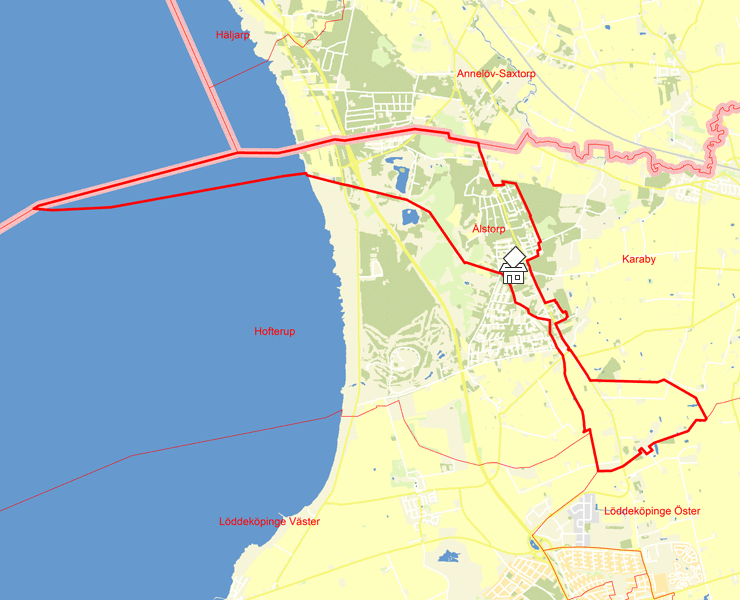 Karta över Ålstorp