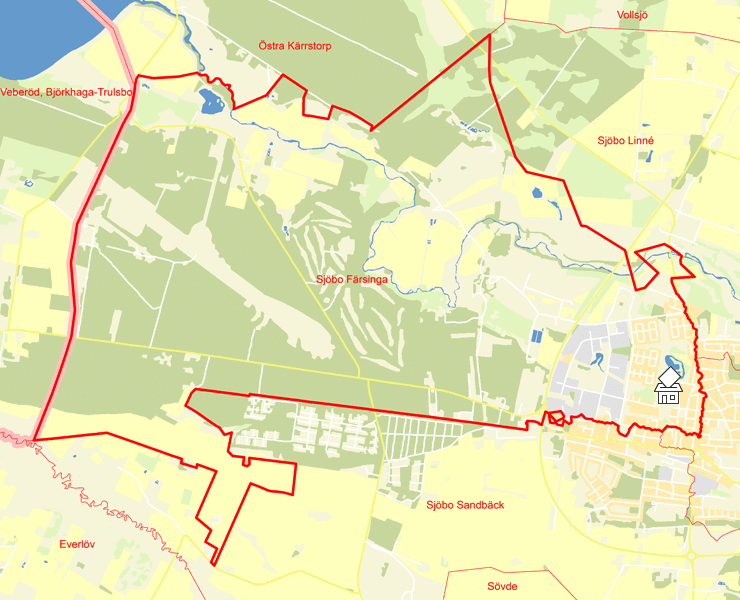 Karta över Sjöbo Färsinga