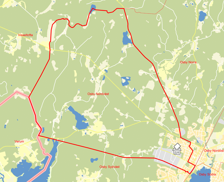 Karta över Osby Nordväst