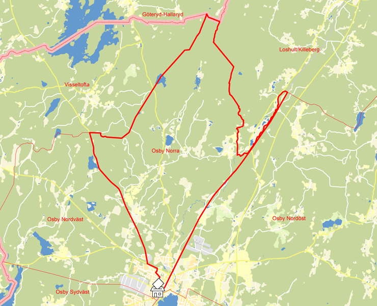 Karta över Osby Norra