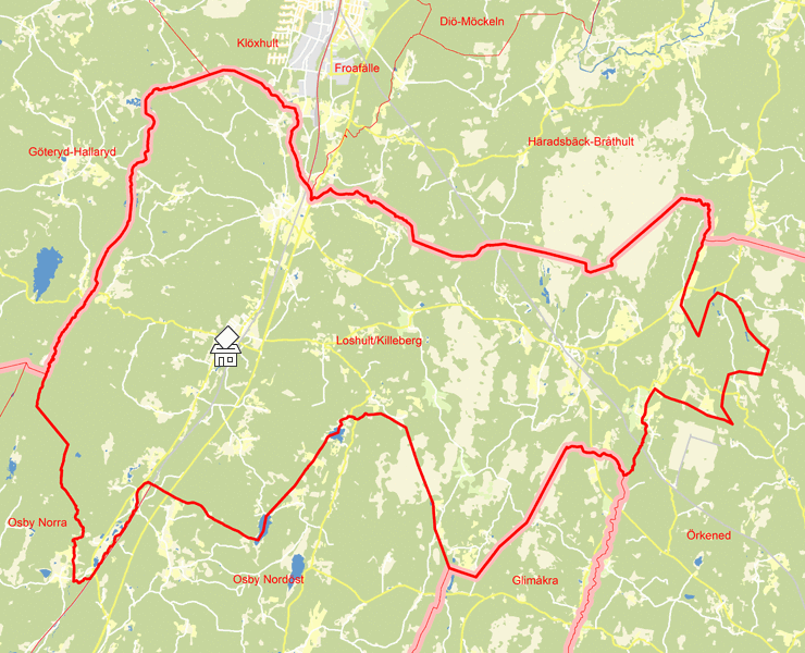 Karta över Loshult/Killeberg