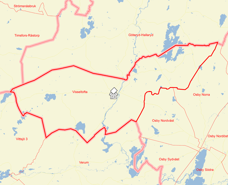 Karta över Visseltofta