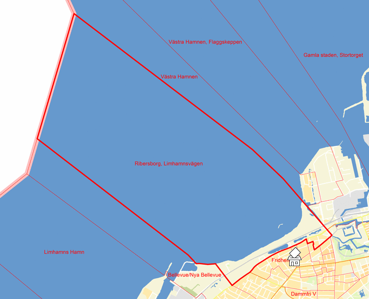 Karta över Ribersborg, Limhamnsvägen
