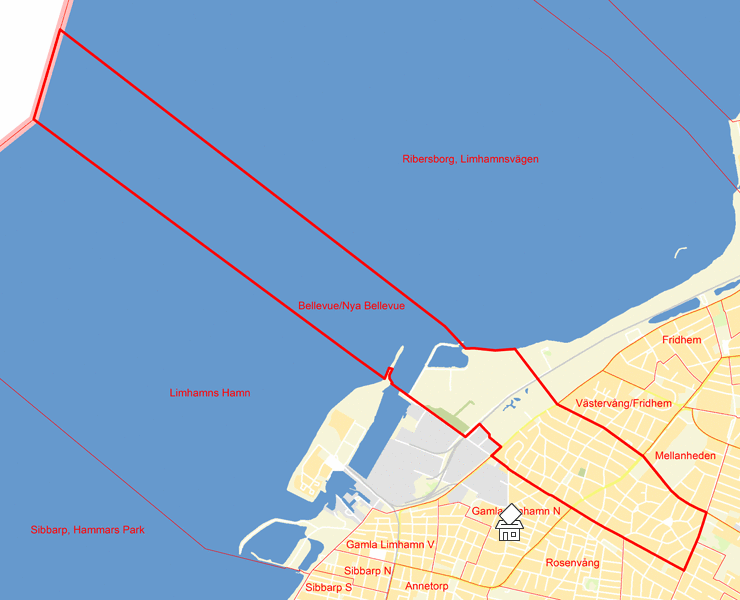 Karta över Bellevue/Nya Bellevue