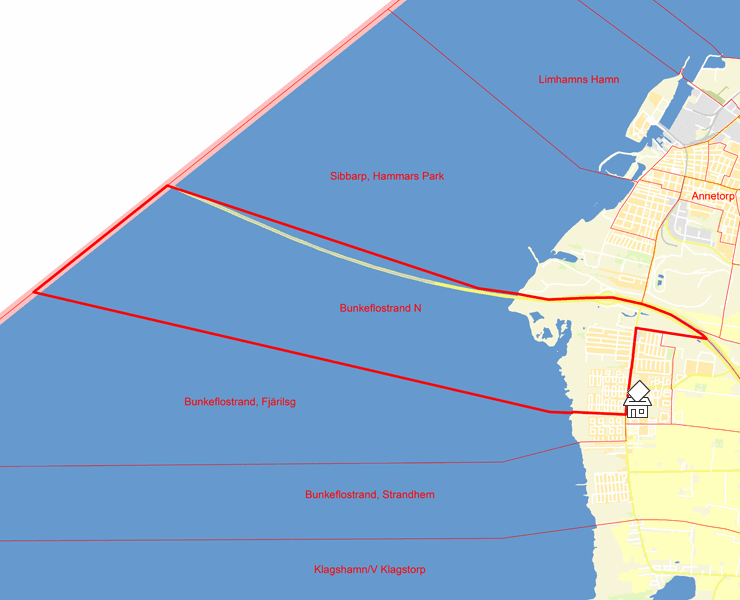 Karta över Bunkeflostrand N
