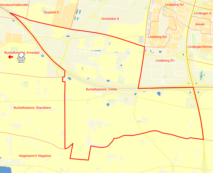 Karta över Bunkeflo/Vintrie