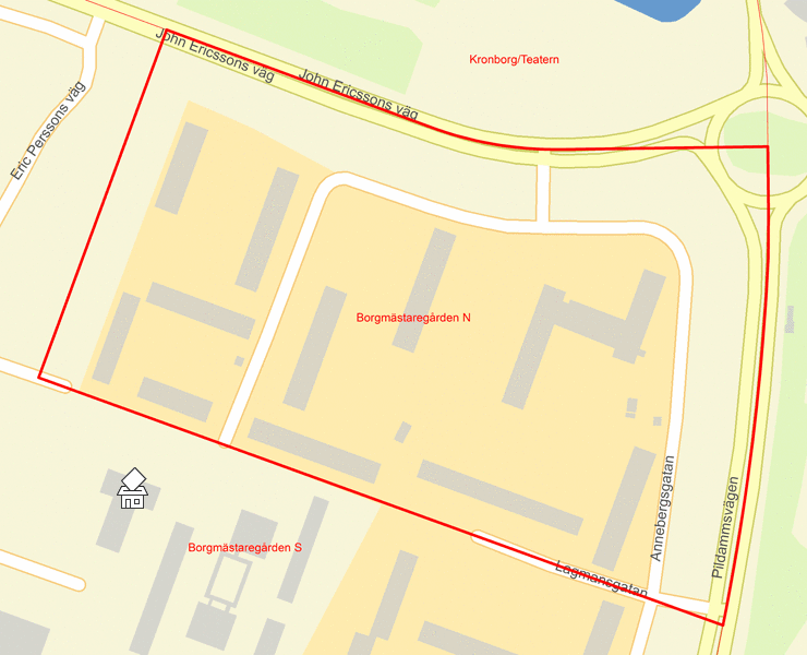 Karta över Borgmästaregården N
