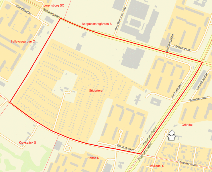 Karta över Södertorp