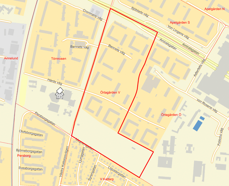 Karta över Örtagården V