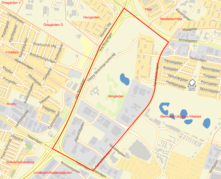 Karta över Almgården