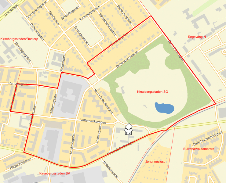 Karta över Kirsebergsstaden SO