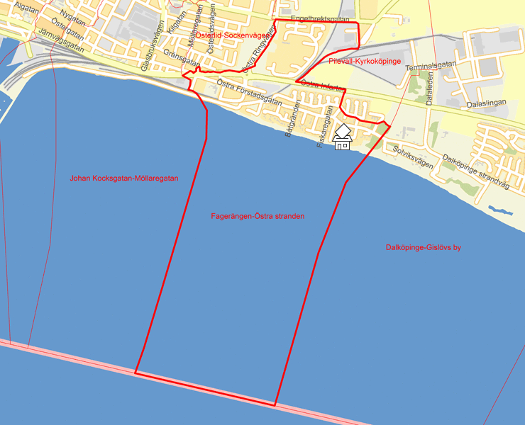 Karta över Fagerängen-Östra stranden