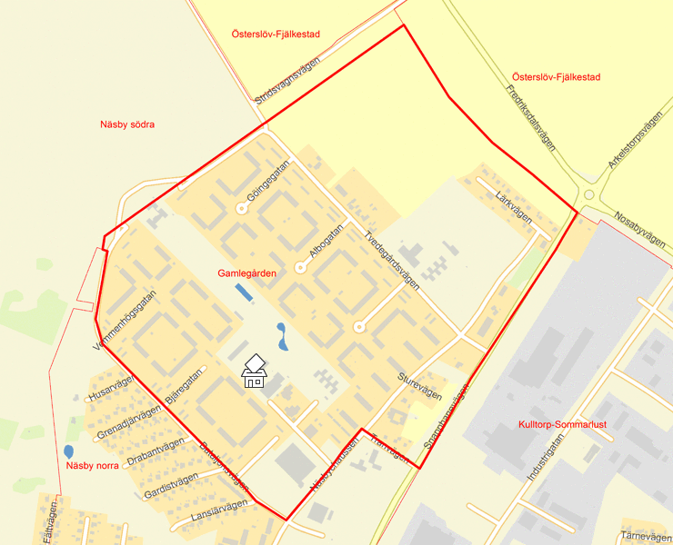 Karta över Gamlegården