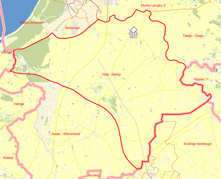 Karta över Höja - Starby