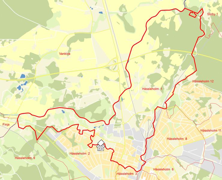 Karta över Hässleholm  1