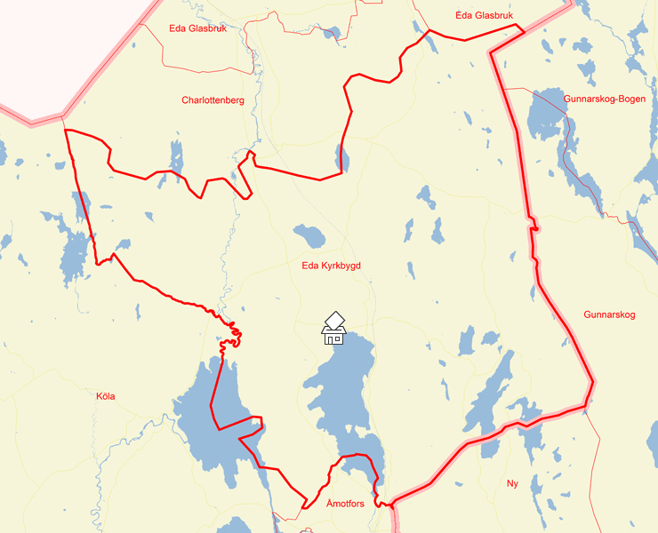 Karta över Eda Kyrkbygd