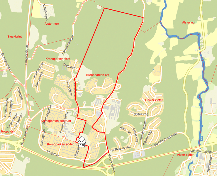 Karta över Kronoparken öst