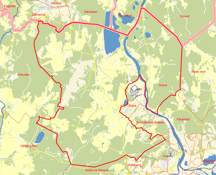 Karta över Grava