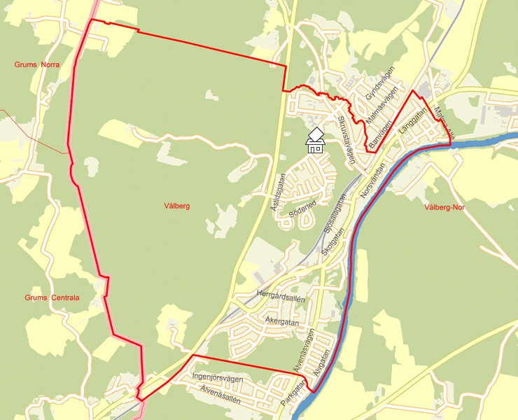 Karta över Vålberg