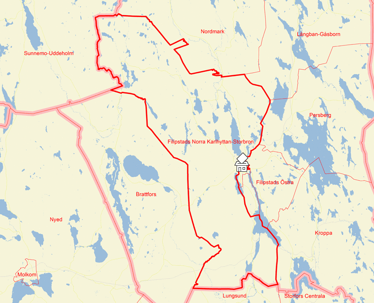 Karta över Filipstads Norra Karlhyttan-Storbron