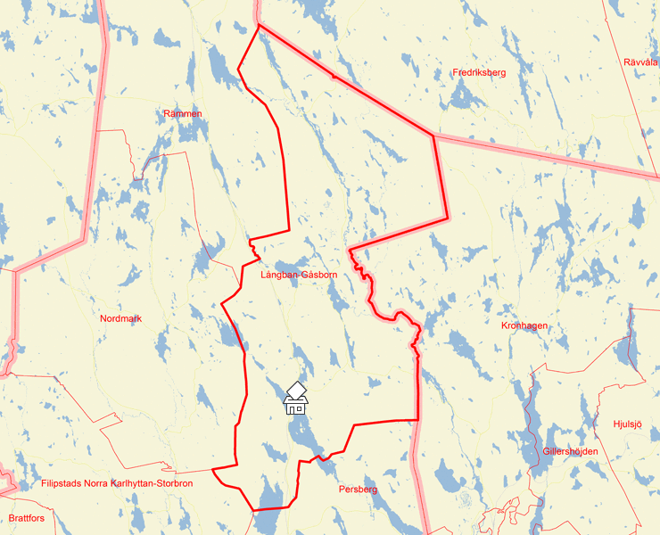 Karta över Långban-Gåsborn