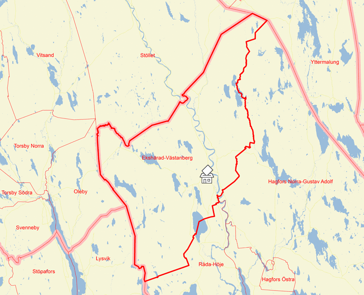 Karta över Ekshärad-Västanberg