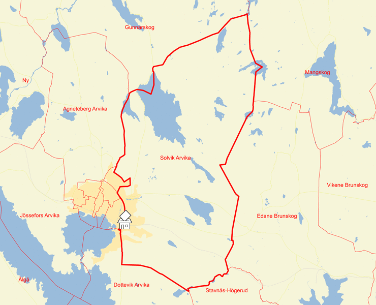 Karta över Solvik Arvika