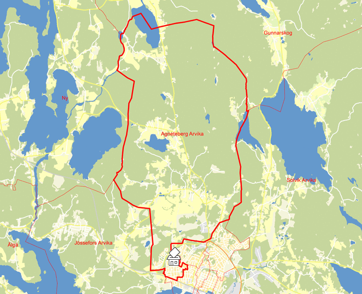 Karta över Agneteberg Arvika