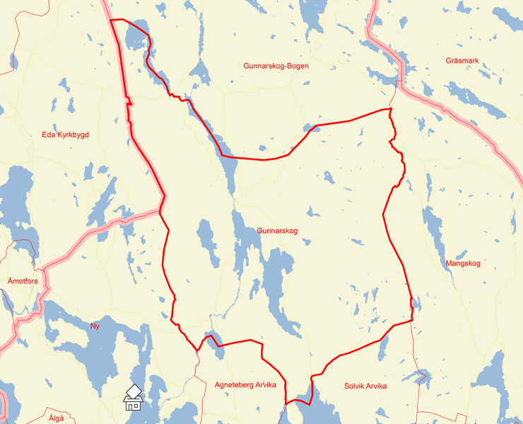 Karta över Gunnarskog