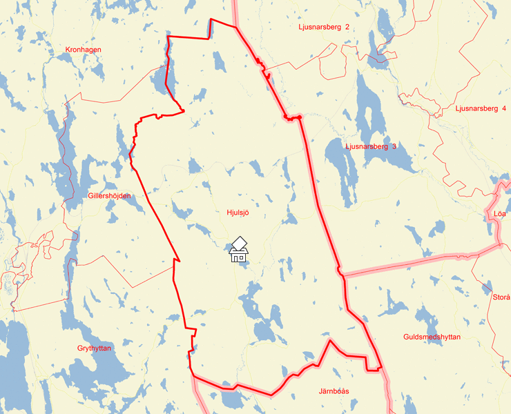 Karta över Hjulsjö