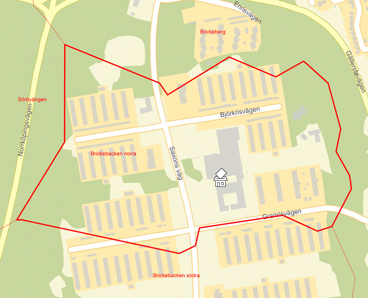 Karta över Brickebacken norra
