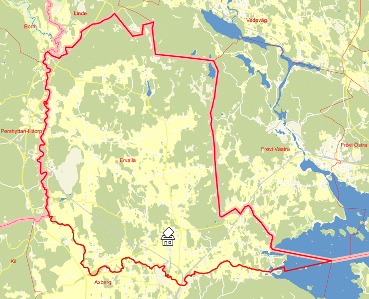 Karta över Ervalla