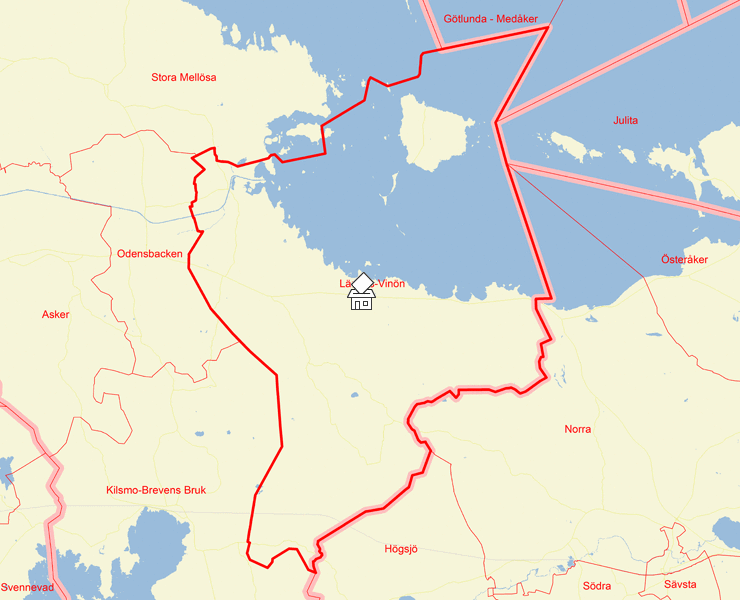 Karta över Lännäs-Vinön