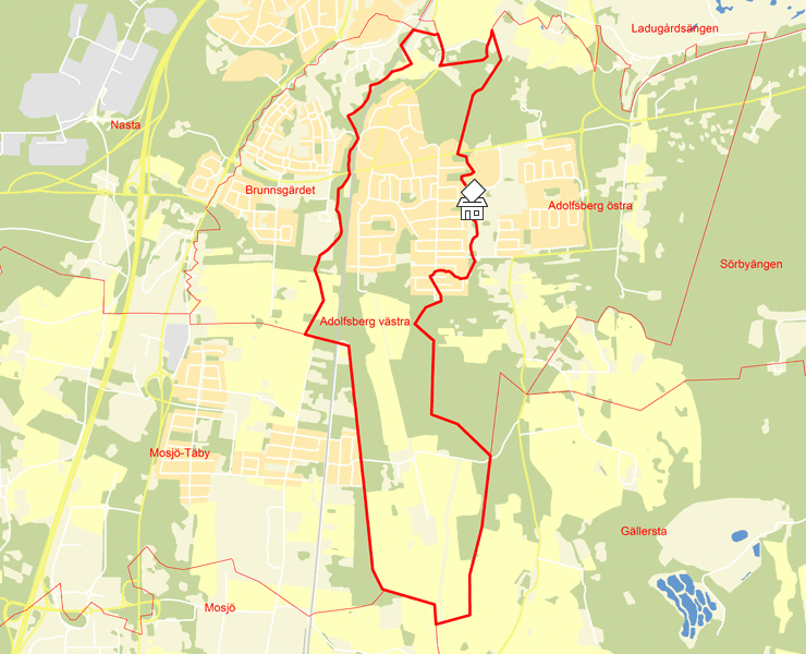 Karta över Adolfsberg västra