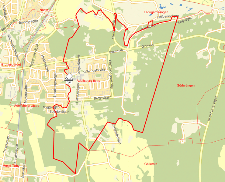 Karta över Adolfsberg östra