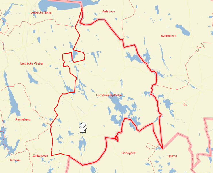 Karta över Lerbäcks Sydöstra