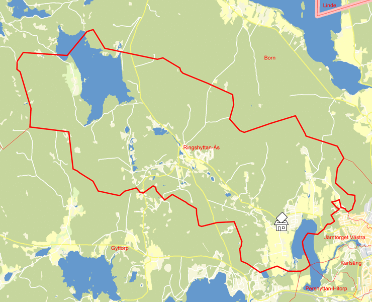 Karta över Ringshyttan-Ås