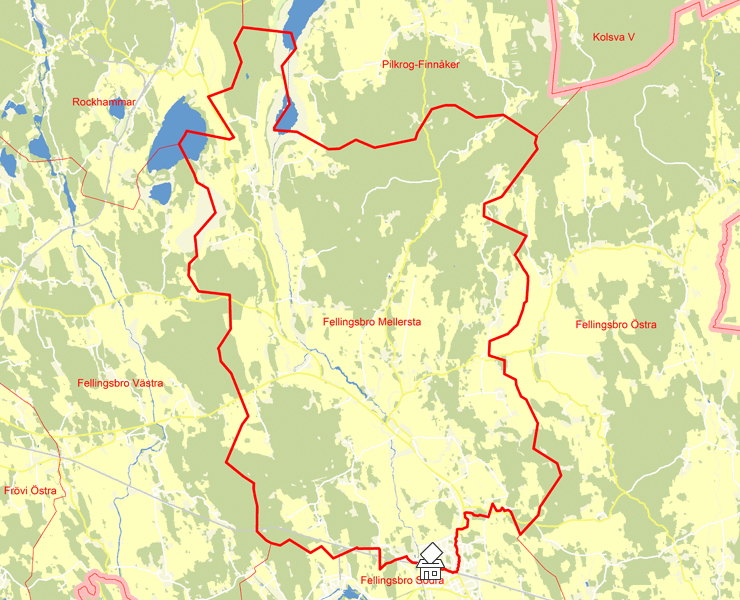 Karta över Fellingsbro Mellersta