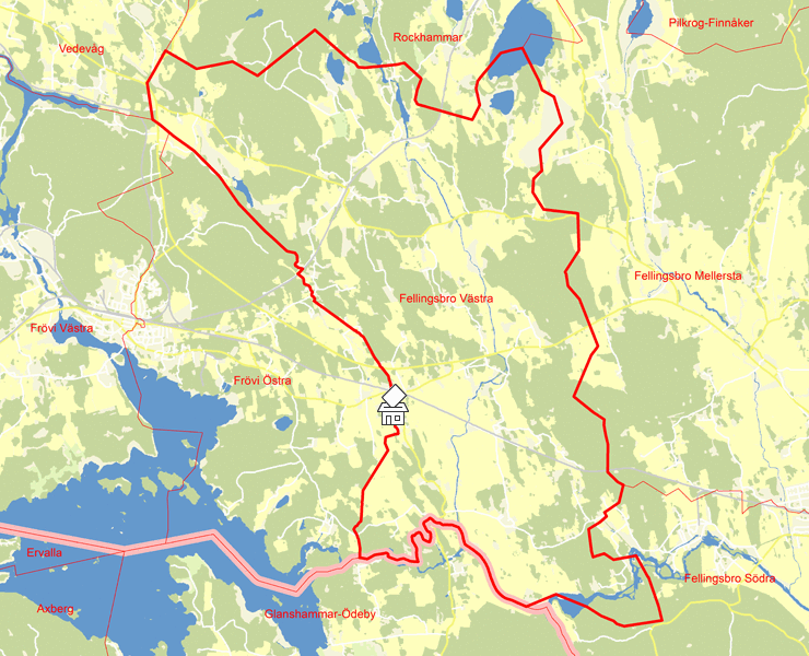Karta över Fellingsbro Västra