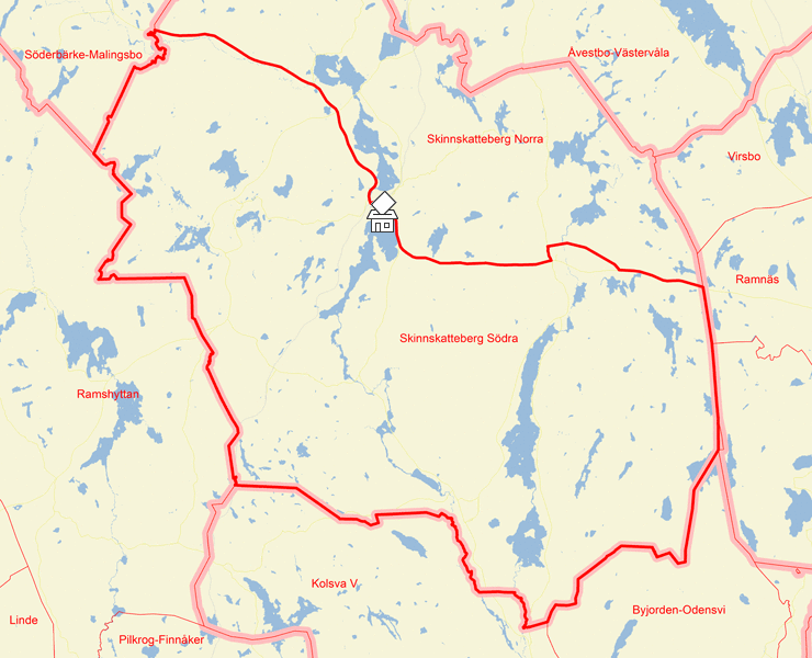 Karta över Skinnskatteberg Södra
