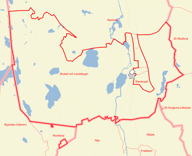 Karta över Bruket och Landsbygd