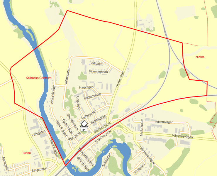 Karta över Kolbäcks Centrum