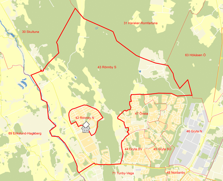 Karta över 43 Rönnby S