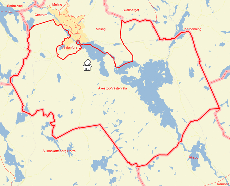 Karta över Åvestbo-Västervåla