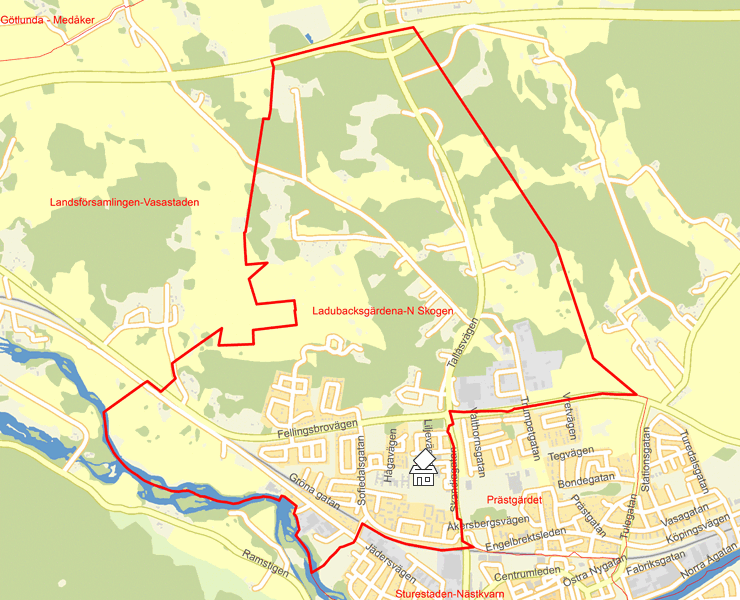 Karta över Ladubacksgärdena-N Skogen